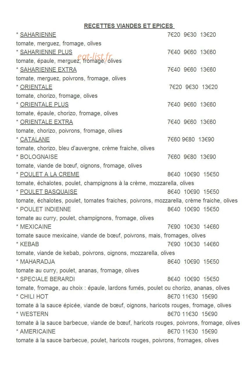 La Pizzetta — carte page 2