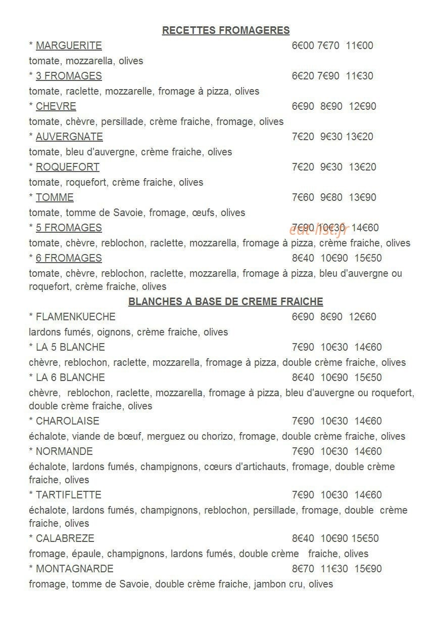 La Pizzetta — carte page 3
