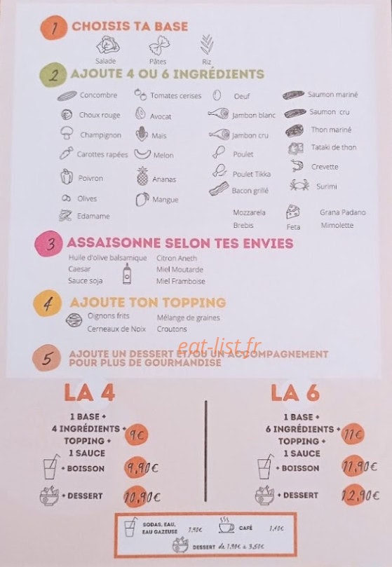 La Salade D'Eve — carte page 1