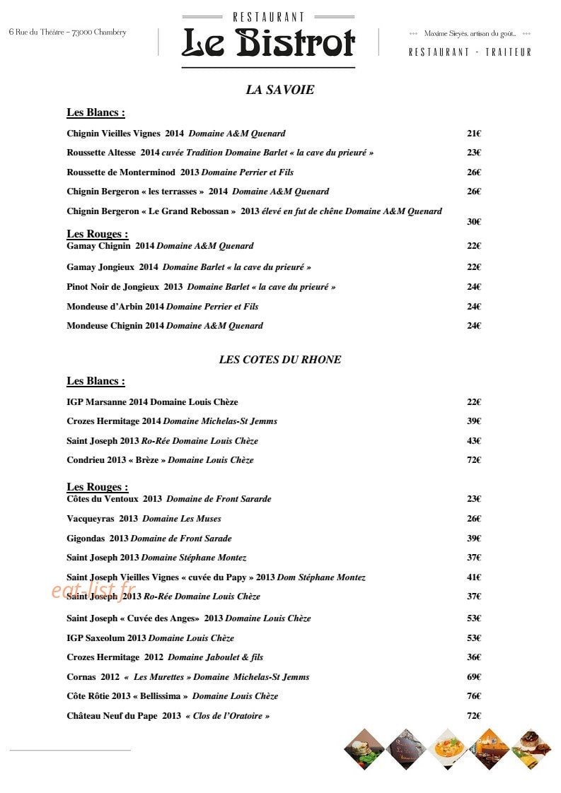 Le Bistrot — carte page 3