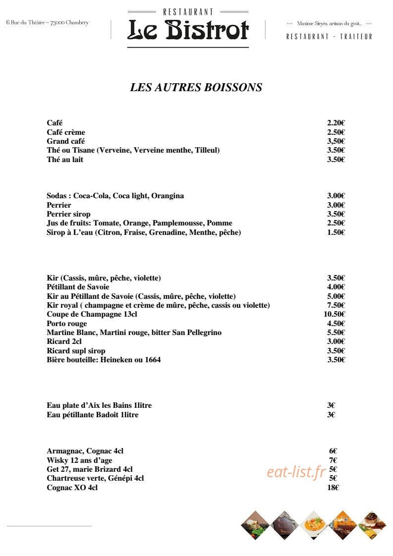 Le Bistrot — carte page 6