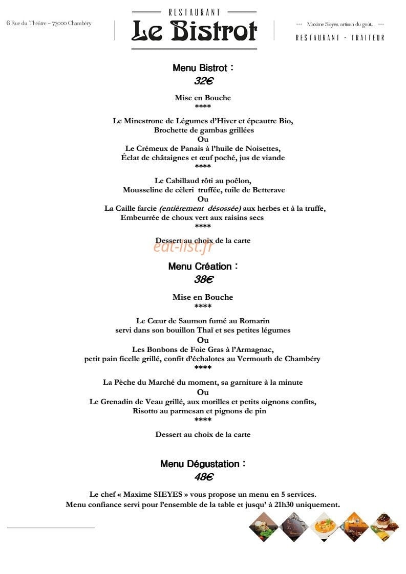 Le Bistrot — carte page 2
