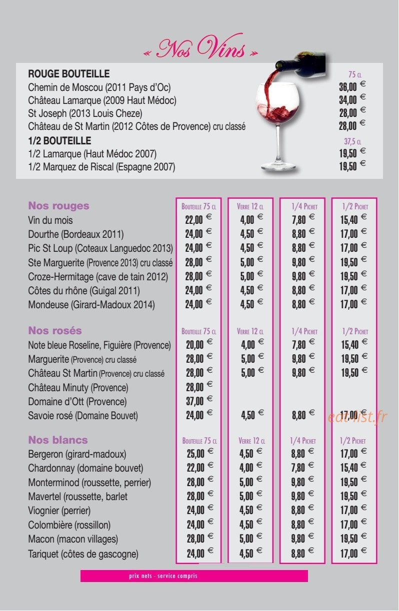 Le Caveau — carte page 3