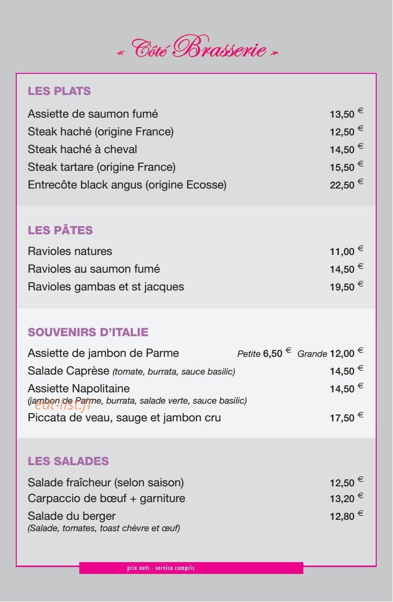 Le Caveau — carte page 1