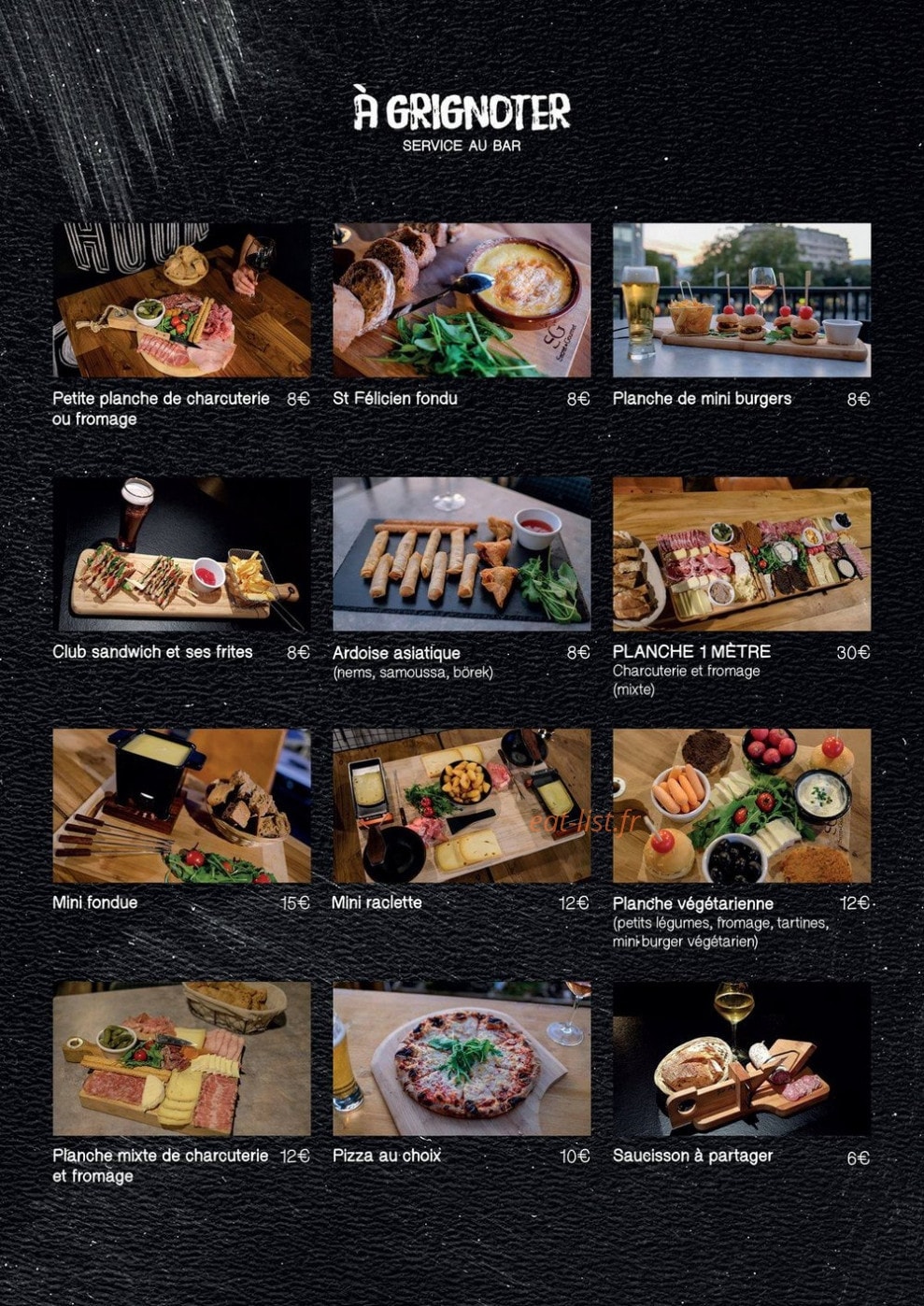 Le corsaire rooftop bar — carte page 1