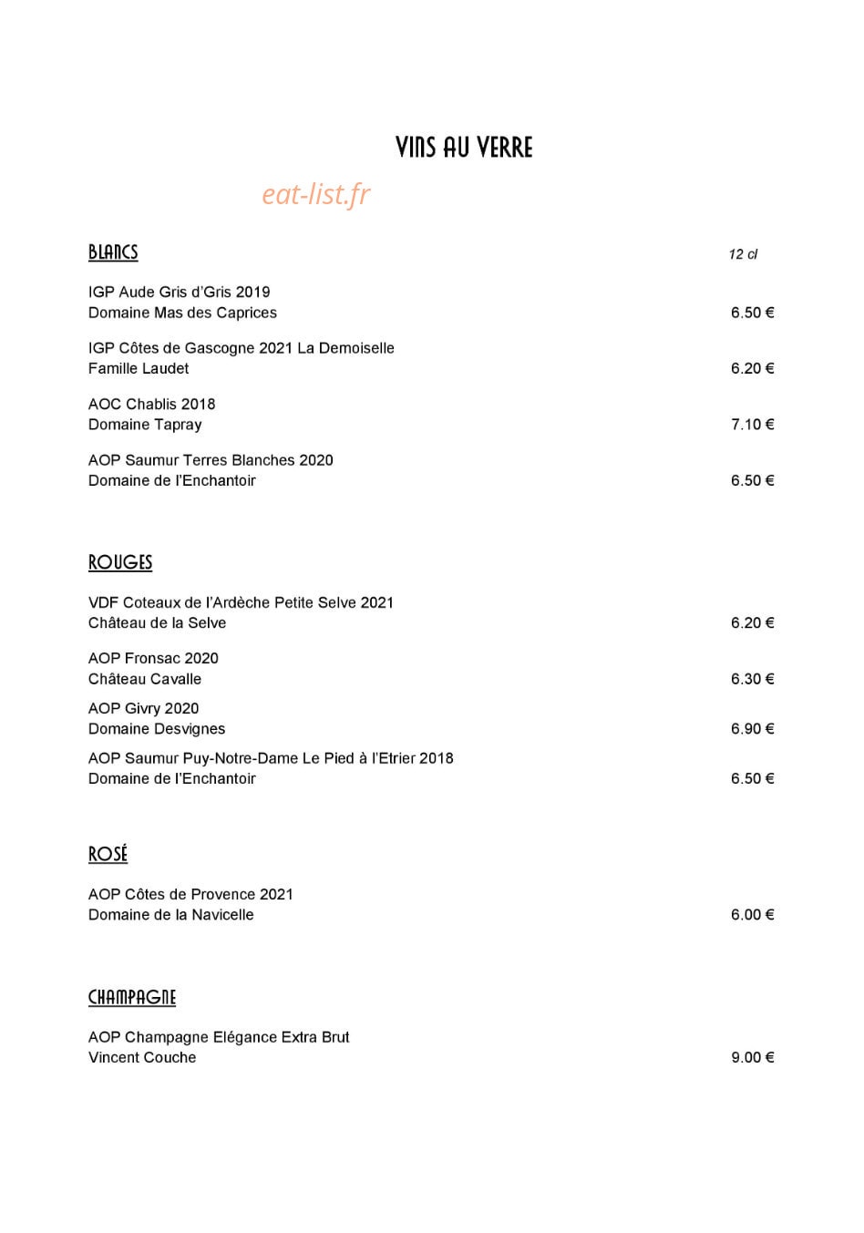 Le P'tit Monge — carte page 2