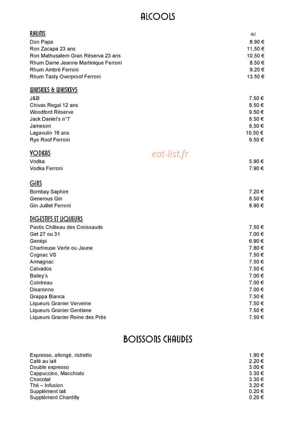 Le P'tit Monge — carte page 5