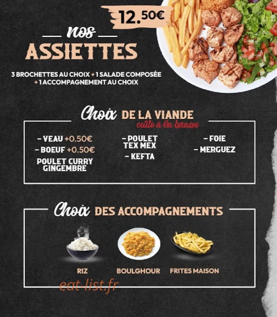 Carte et menu de Les grillades de Papa à Chambery — Les assiettes