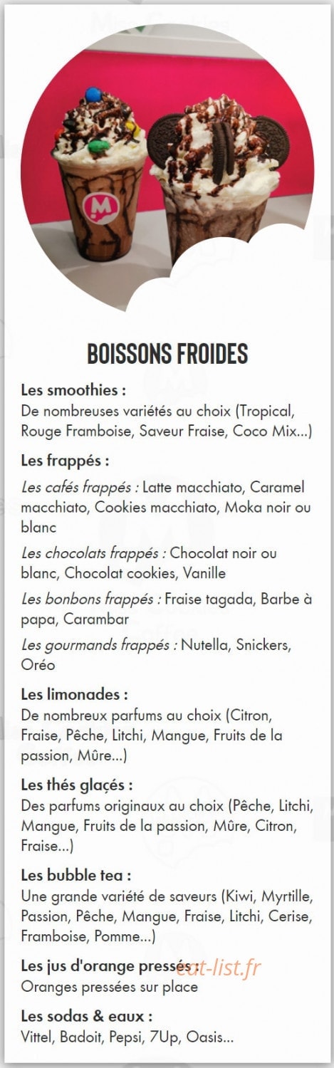 Miss Cookies — carte page 3