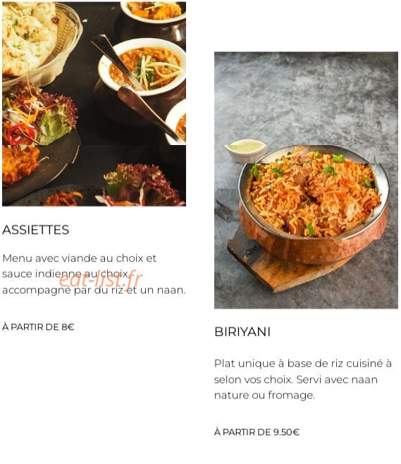 Mumbai fast food — carte page 1