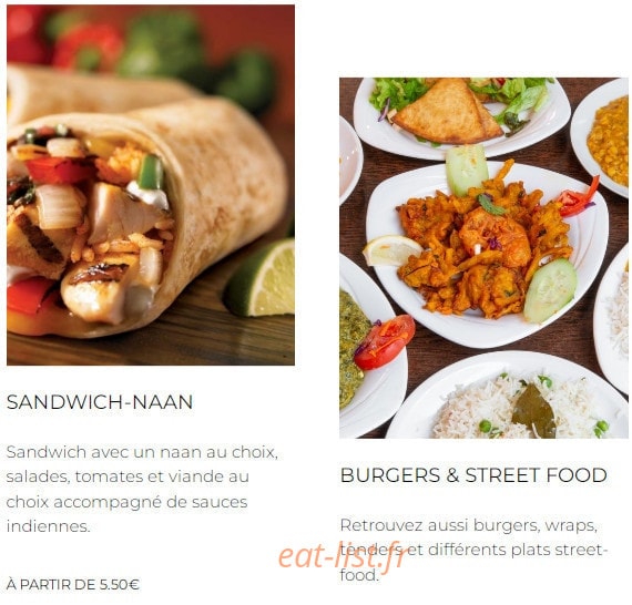 Mumbai fast food — carte page 2