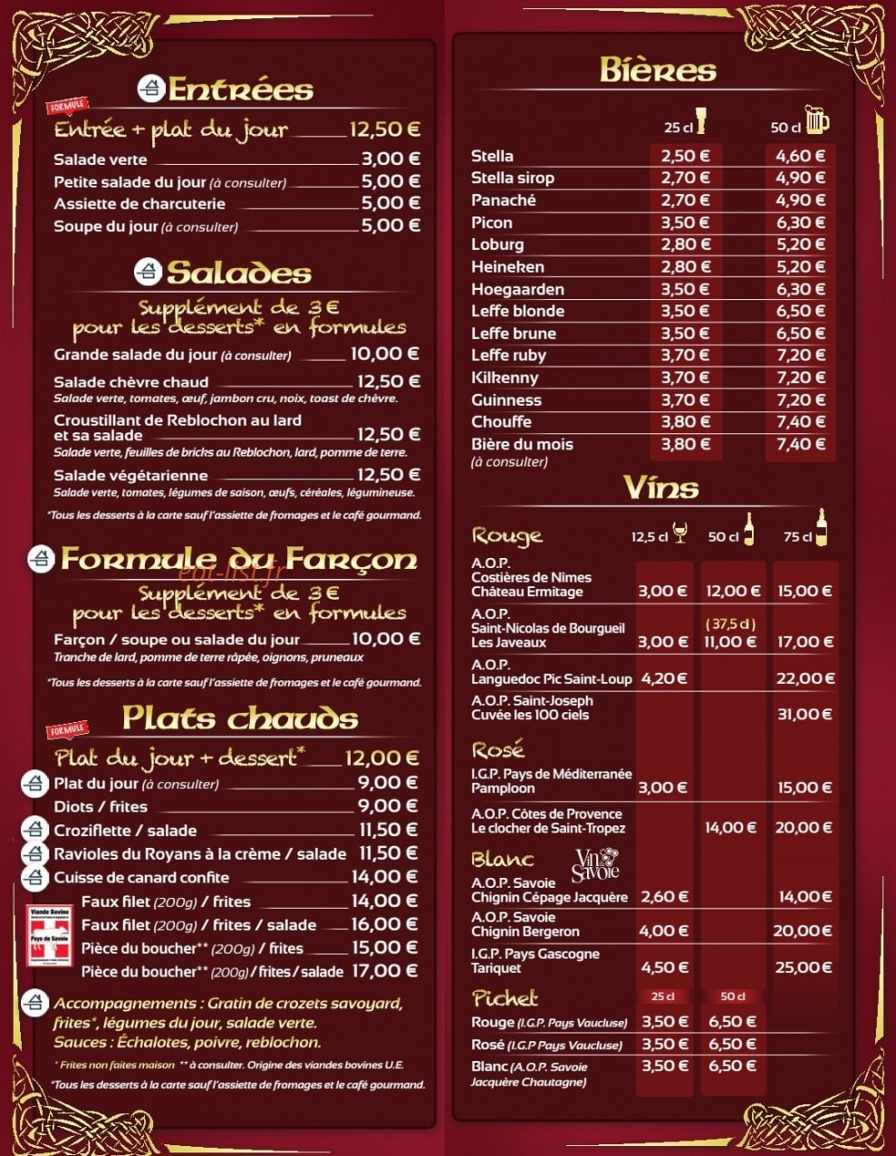O'cardinal's — carte page 2