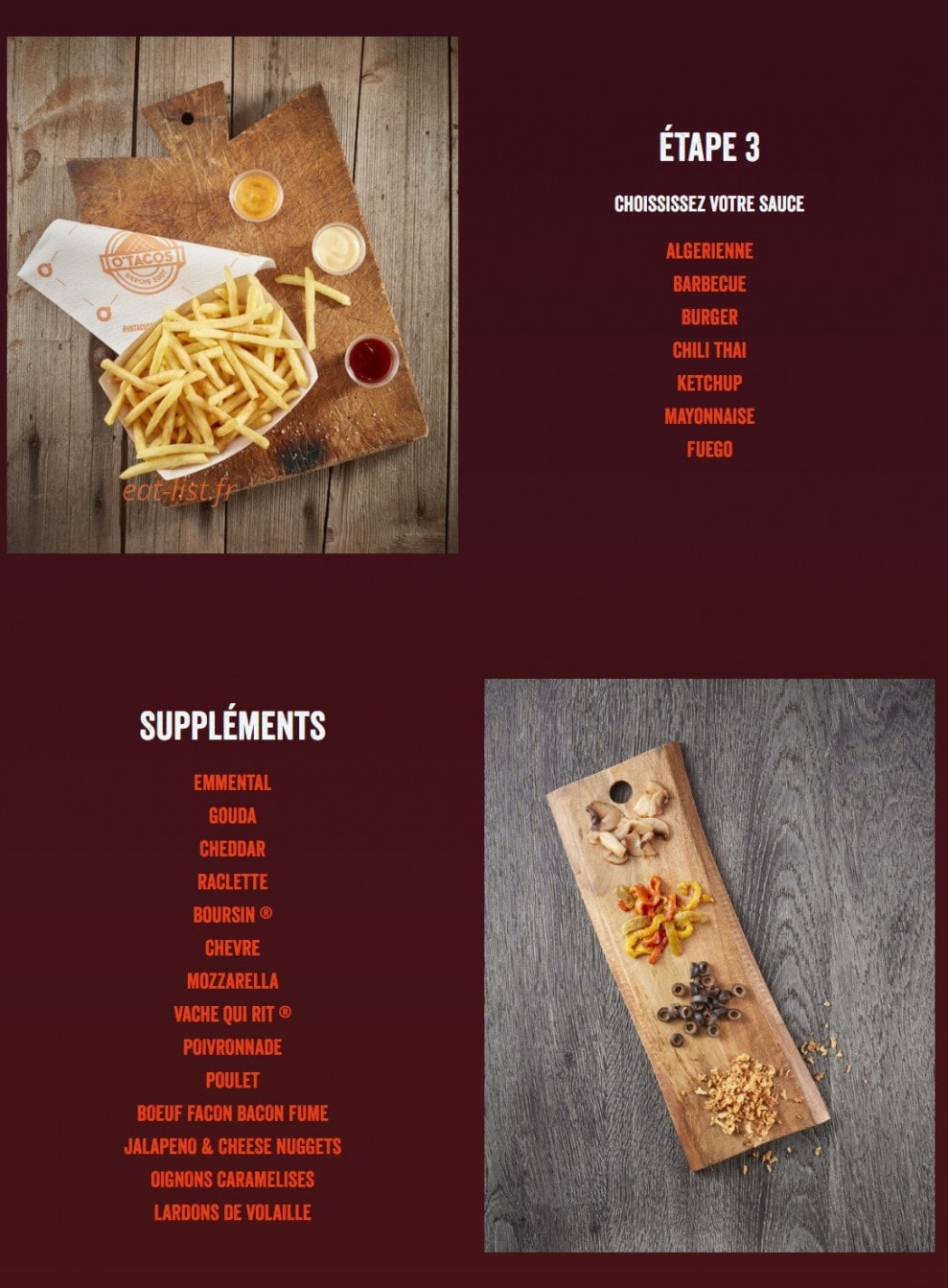 O'Tacos — carte page 2
