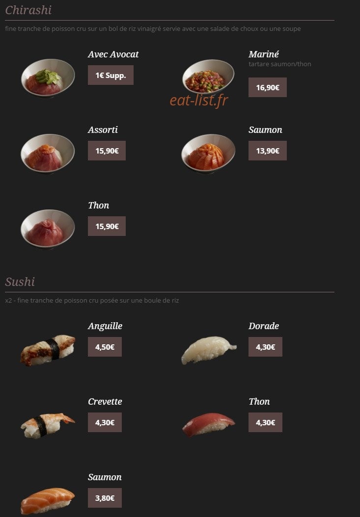 Okiddo sushi — carte page 4