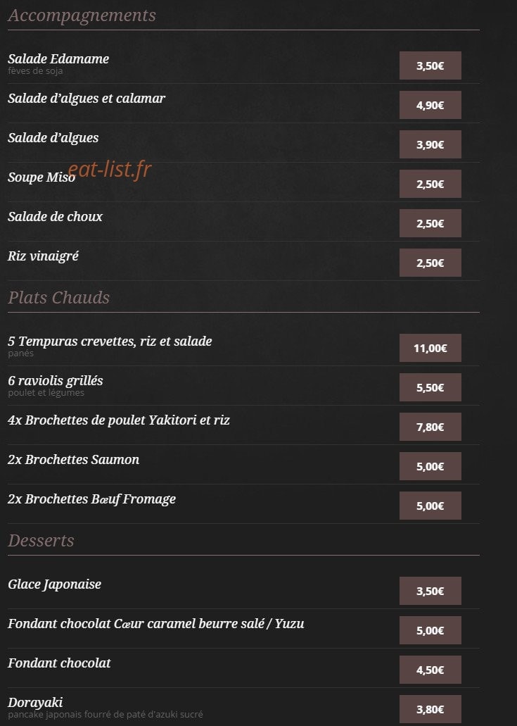 Okiddo sushi — carte page 6