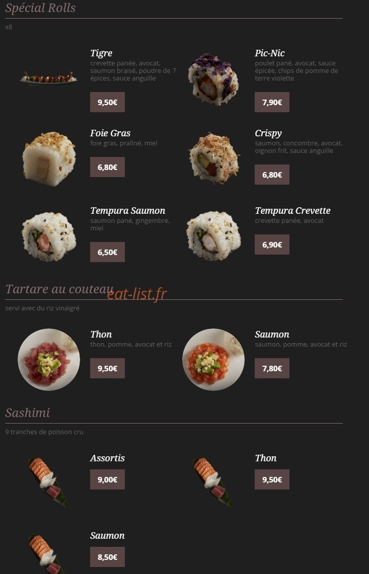 Okiddo sushi — carte page 3
