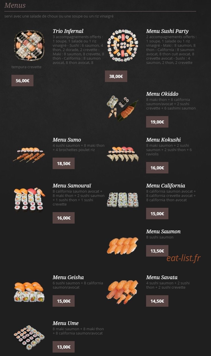 Okiddo sushi — carte page 5