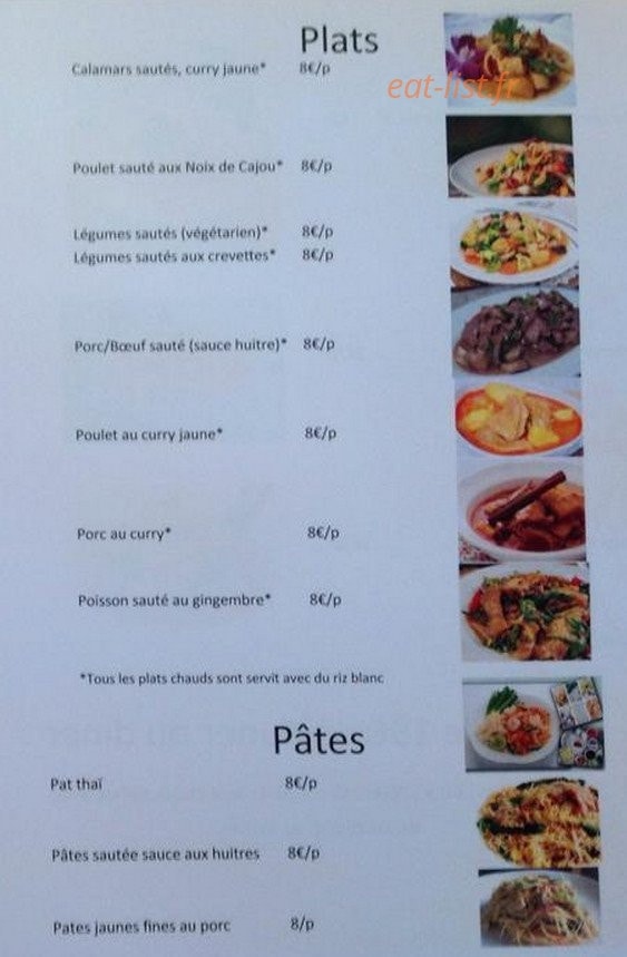 Onny Thai cuisine — carte page 3