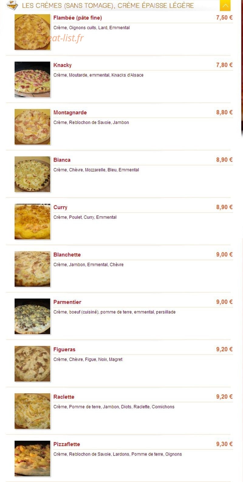 Pizza'Chic — carte page 3