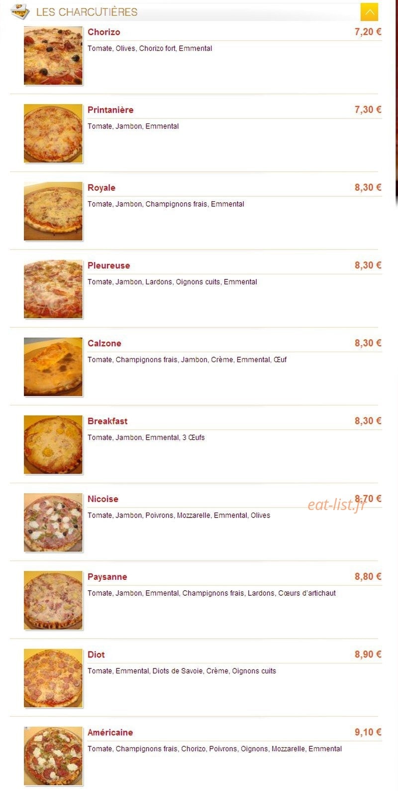 Pizza'Chic — carte page 4