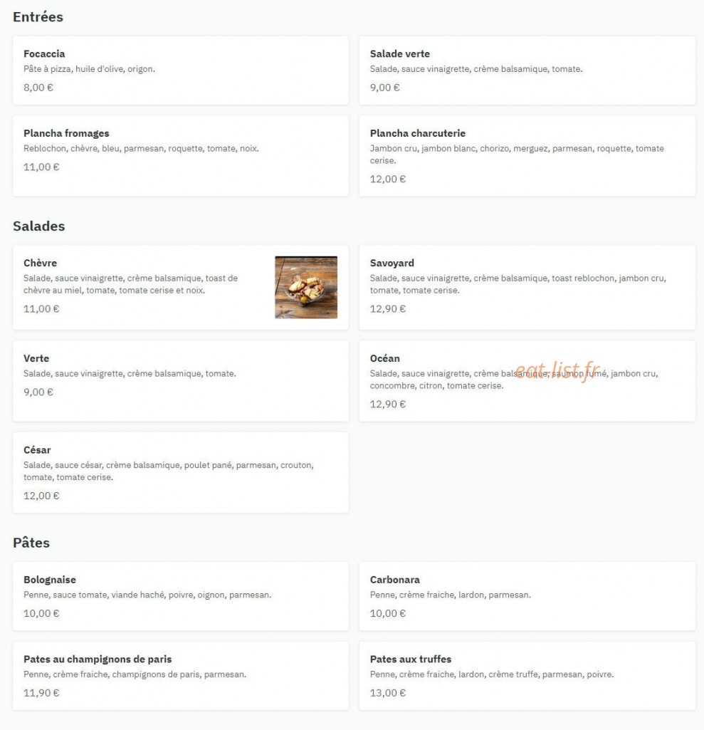 Pizza Uno Burger — carte page 1