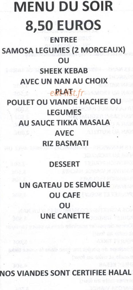 Rapid Food — carte page 1