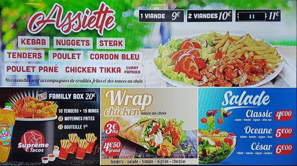 Suprême Tacos — carte page 3