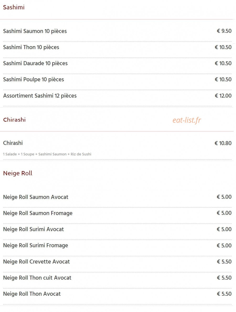 Sushi D'or — carte page 3