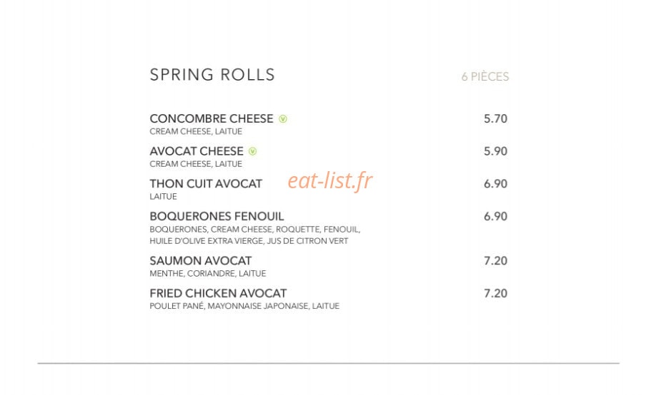 Sushi Shop — carte page 23