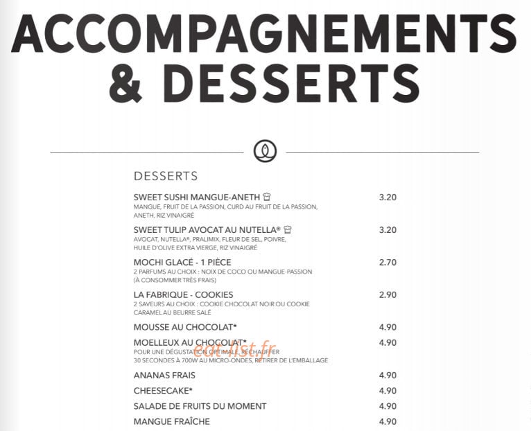 Sushi Shop — carte page 36