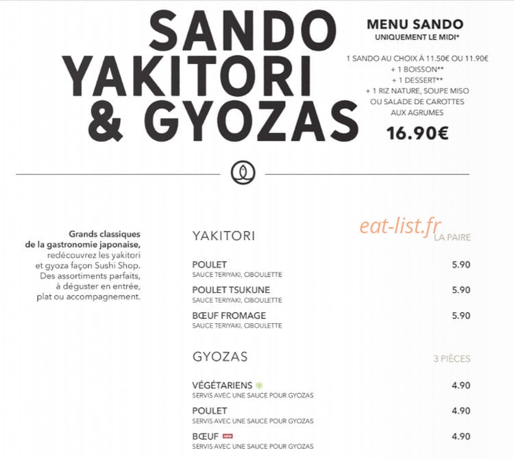 Sushi Shop — carte page 16
