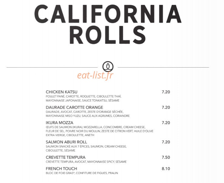Sushi Shop — carte page 22