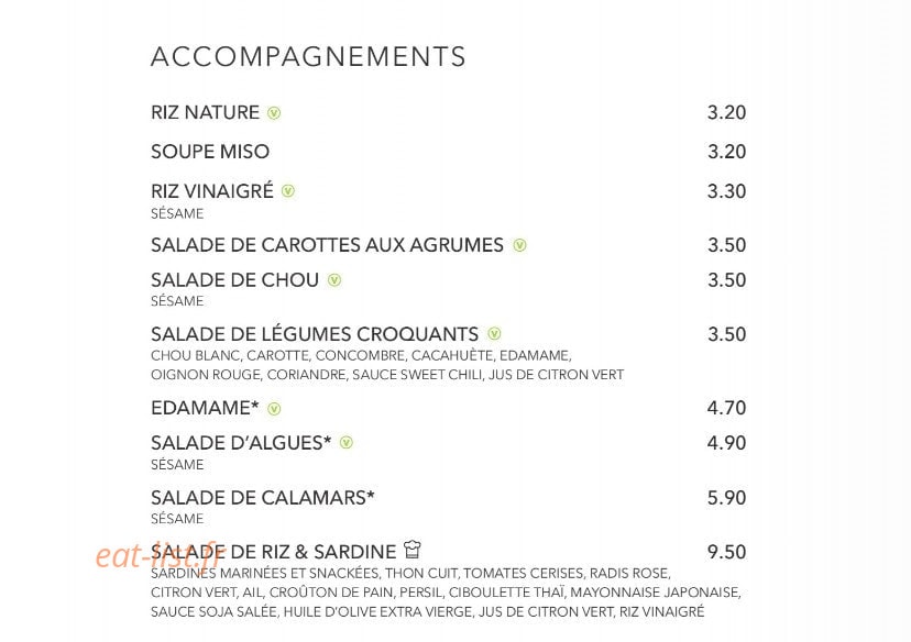 Sushi Shop — carte page 35