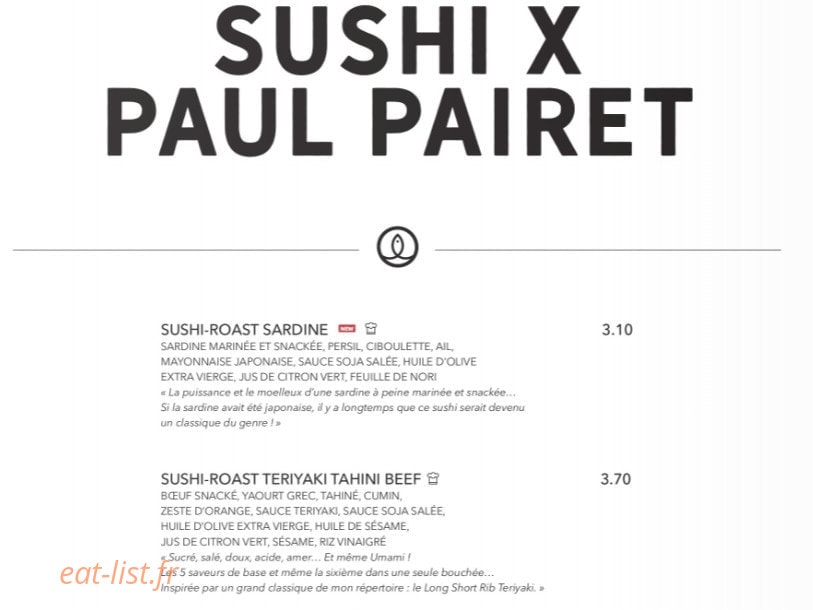 Sushi Shop — carte page 18