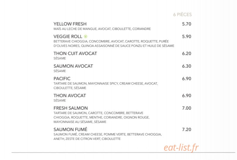 Sushi Shop — carte page 21