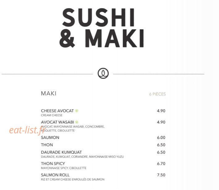 Sushi Shop — carte page 20