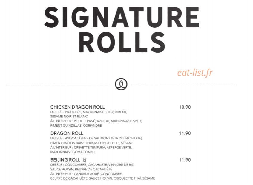 Sushi Shop — carte page 26