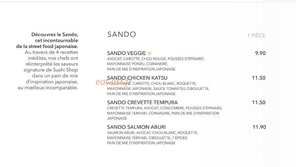 Sushi Shop — carte page 15