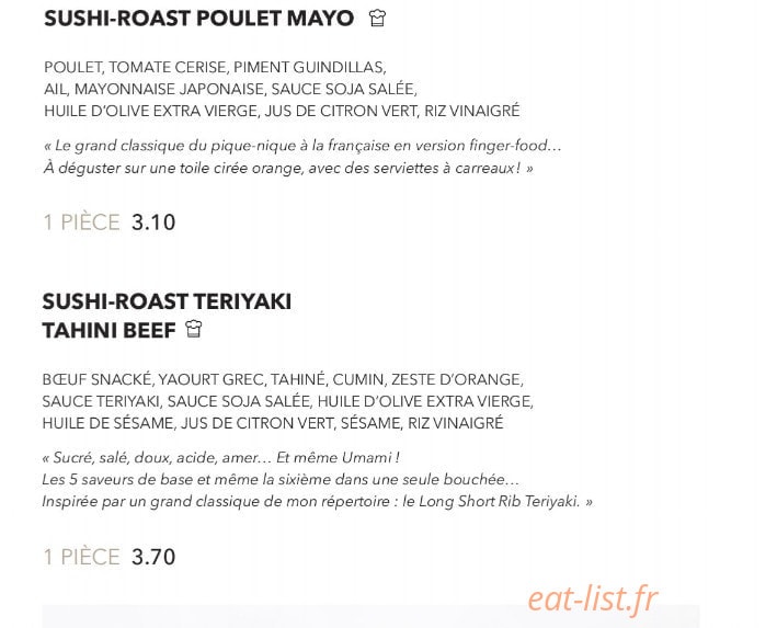 Sushi Shop — carte page 6