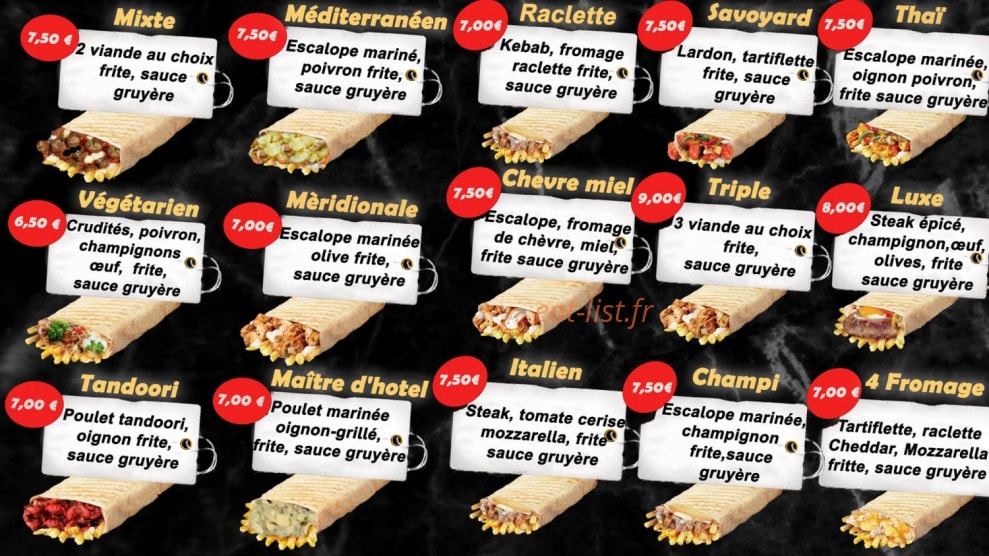 Tacos la street — carte page 1