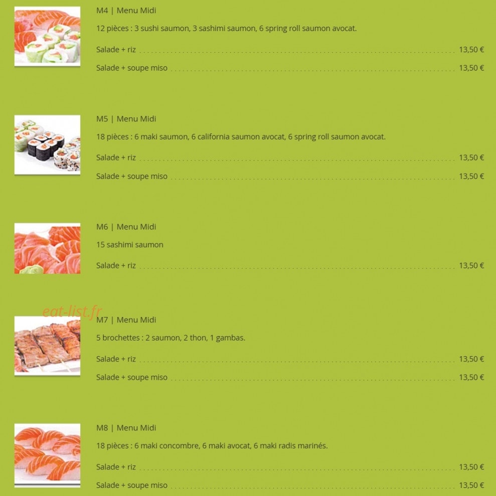 Tatsu sushi — carte page 2