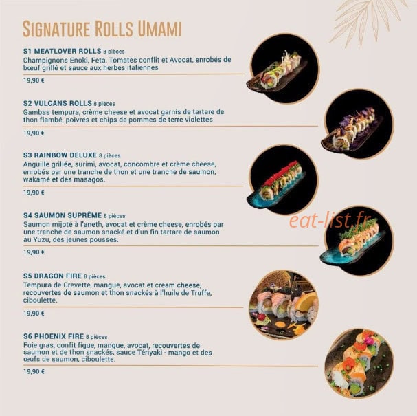 Umami — carte page 3