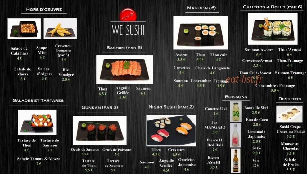 We Sushi — carte page 17