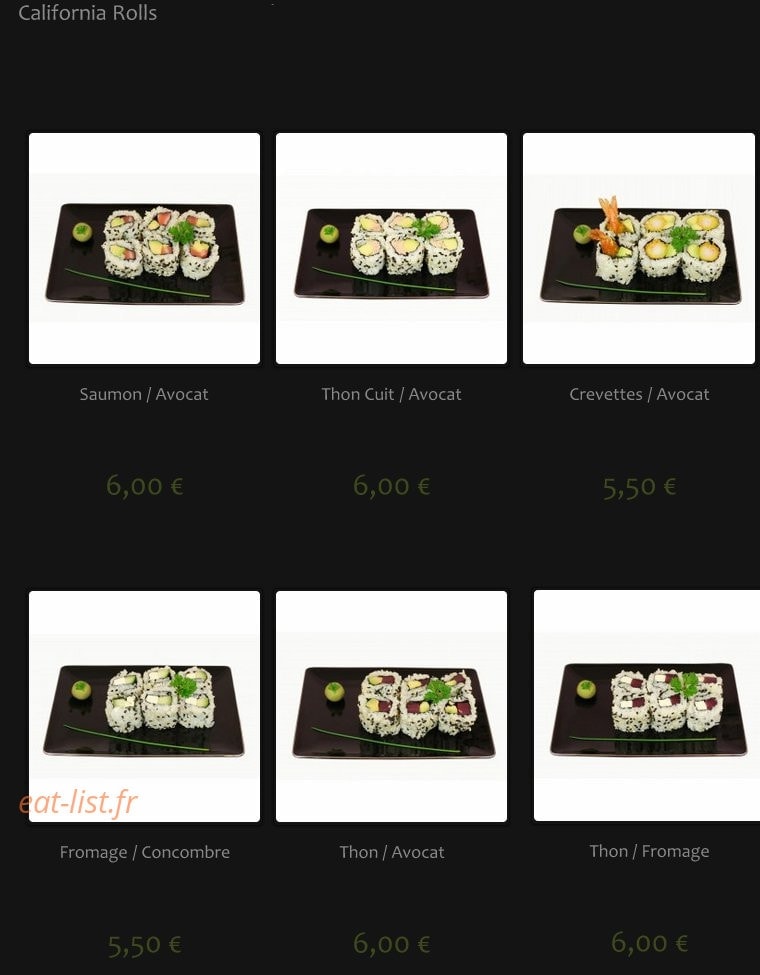 We Sushi — carte page 6