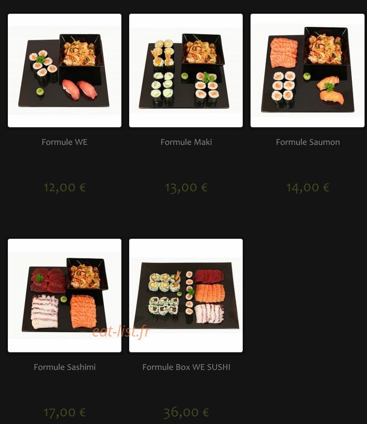 We Sushi — carte page 1