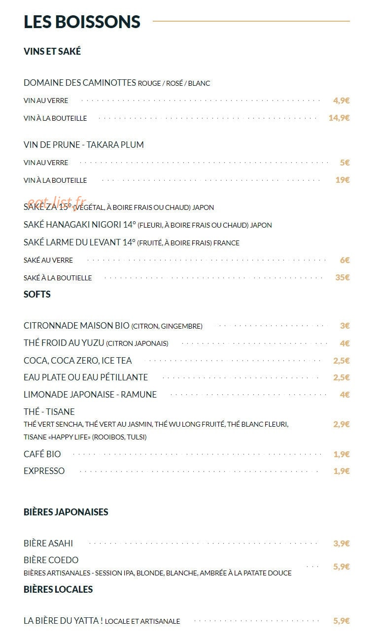 Yatta Ramen — carte page 6