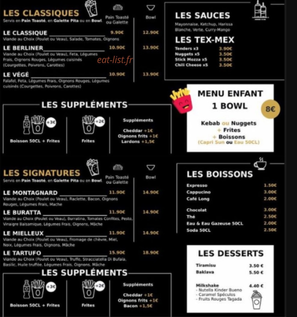Yufka Berliner — carte page 1