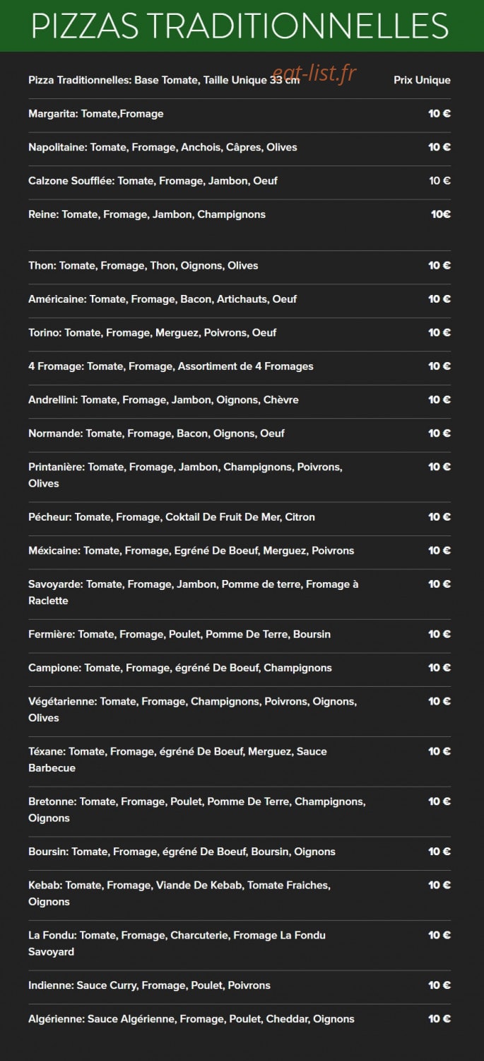 Allo tacos Allo pizza — carte page 1