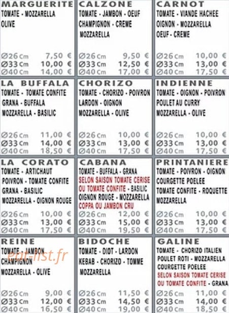 Anzio pizza — carte page 2