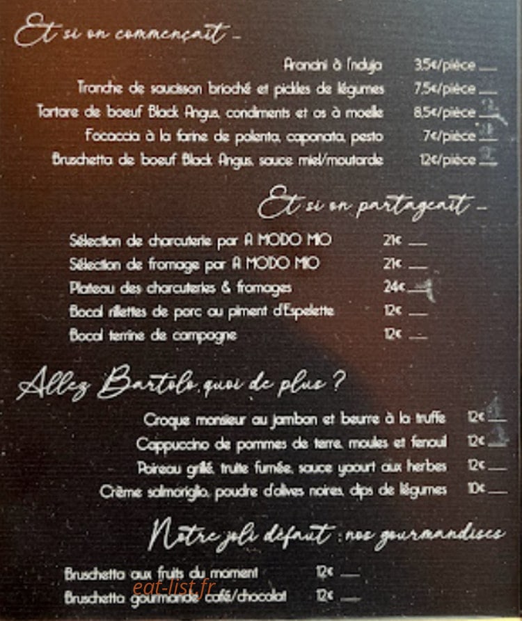 Au Partage — carte page 1